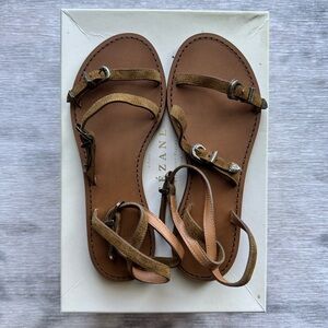 Sezane Low Roxanne Sandals in Taupe